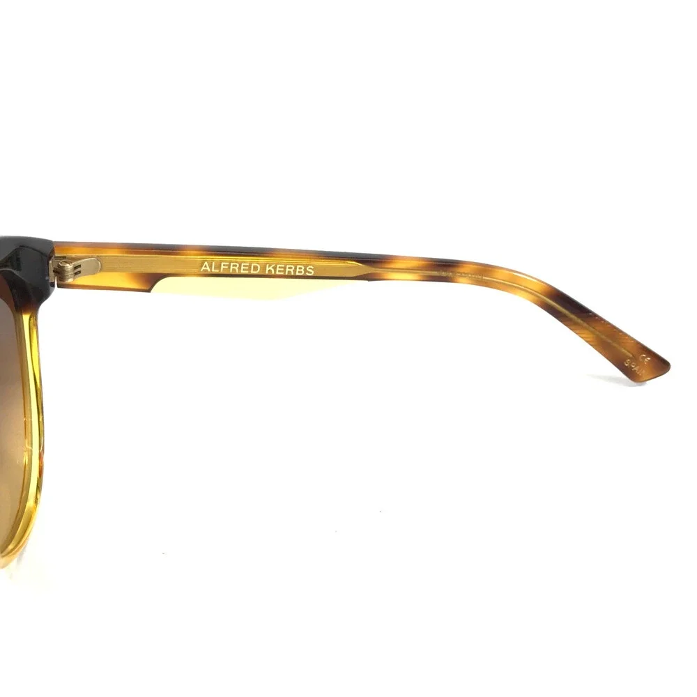 Alfred Kerbs Sunglasses ANDREA YW Yellow Tortoise Cat Eye Frames w/ Brown Lenses